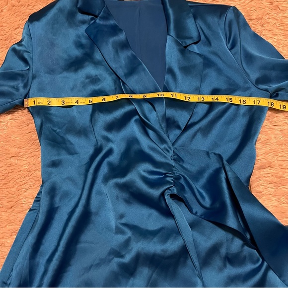 Zara blue satin effects wrap style romper - Picture 7 of 11